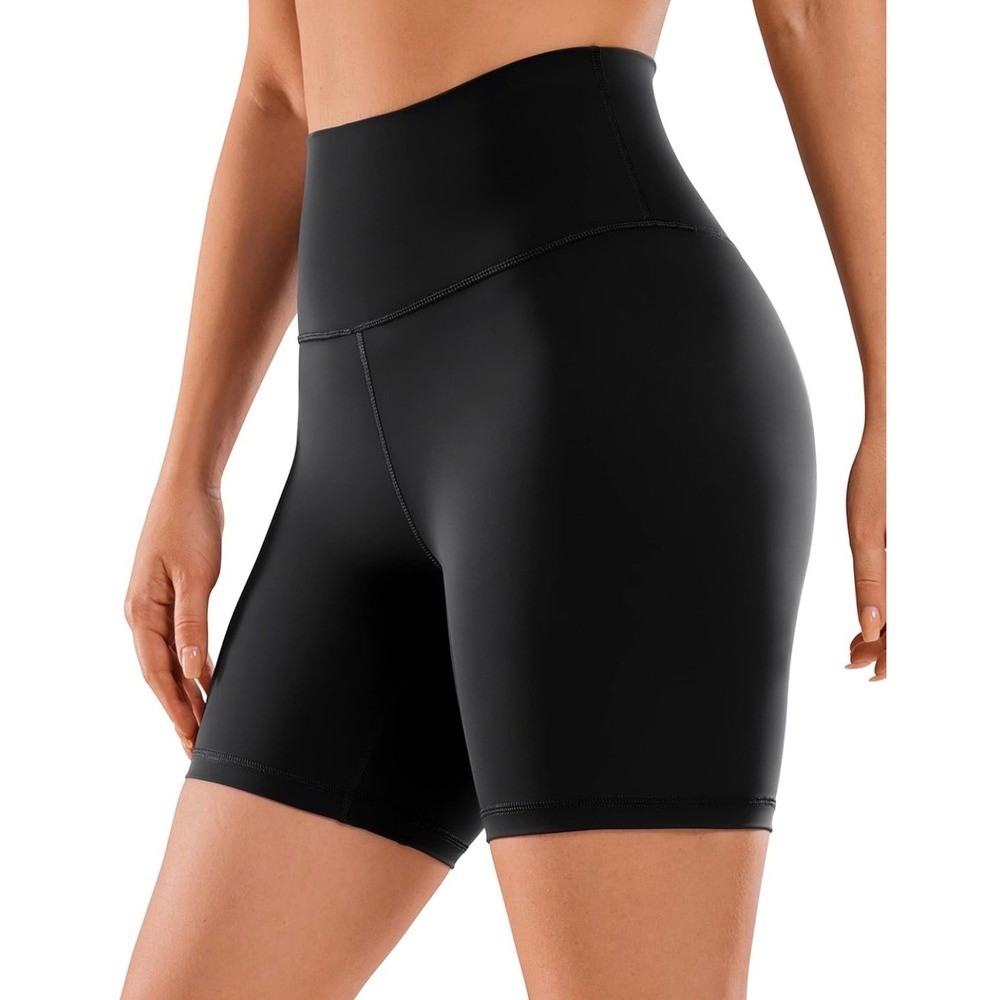 CRZ YOGA NEW Black High-Waist Bike Shorts 6” Inseam Size XS